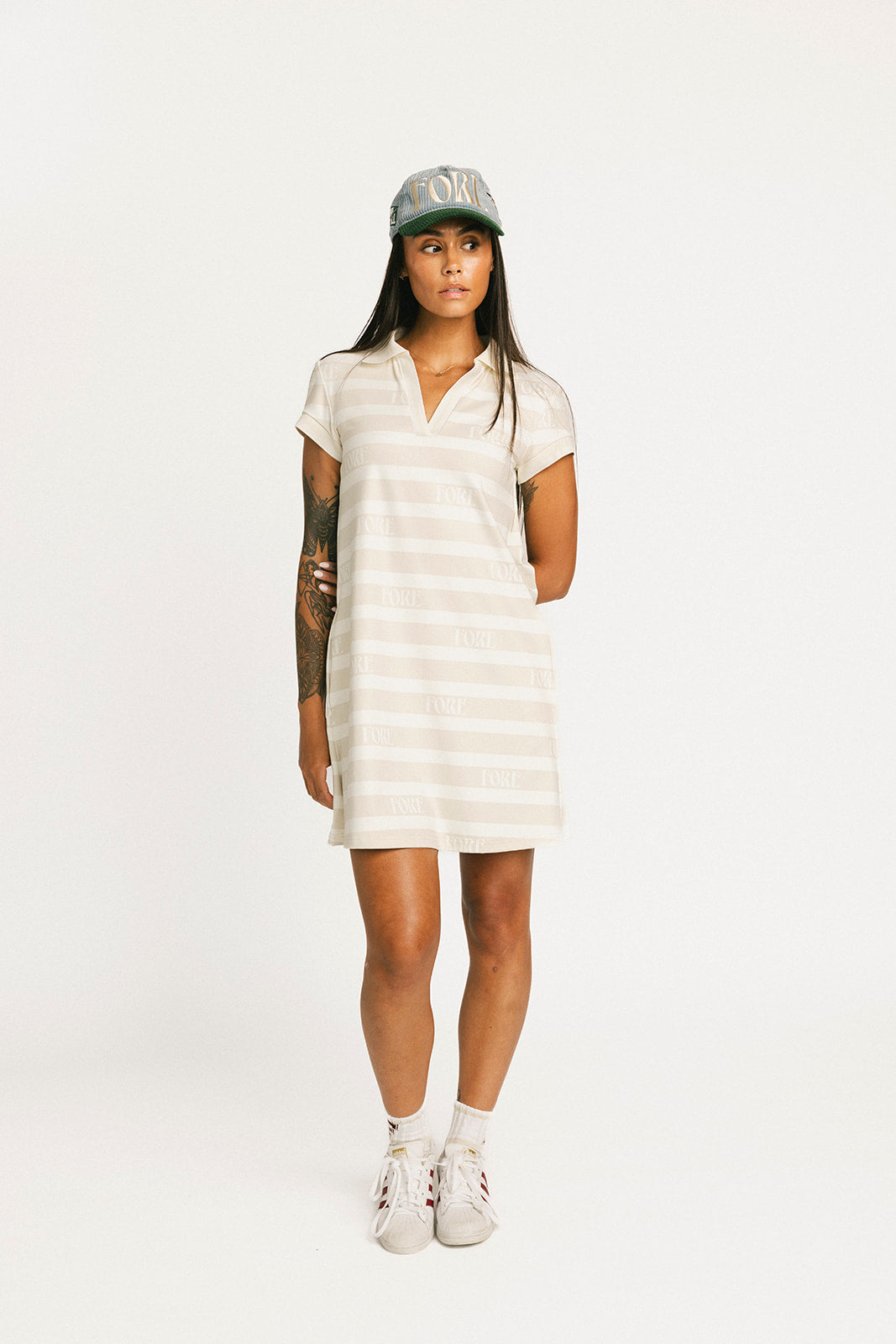 Poppy Dress - Angora/White Fore