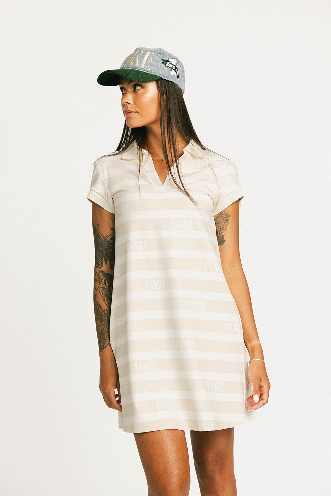 Poppy Dress - Angora/White Fore