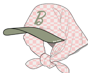 Lady Scarf Hat - Pink/White Checkered
