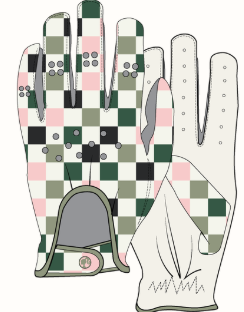 Vintage Golf Glove - Barbie Checkered