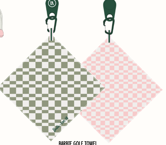 Magnet Golf Towel - Pink/White Checkered