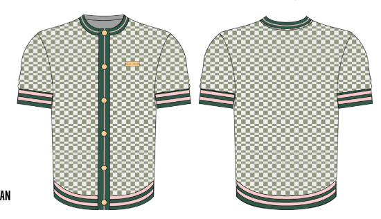 Confidence Cardigan - Putting Green/White Checkered