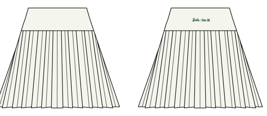 Palm Pleat Skirt - White