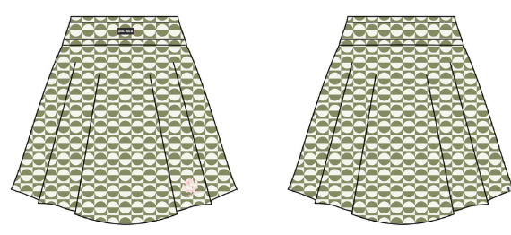 Youth Sasha Skirt - Putting Green/White Retro