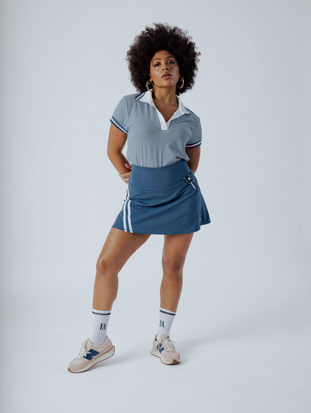 Club Angie Polo - Indigo Stripes