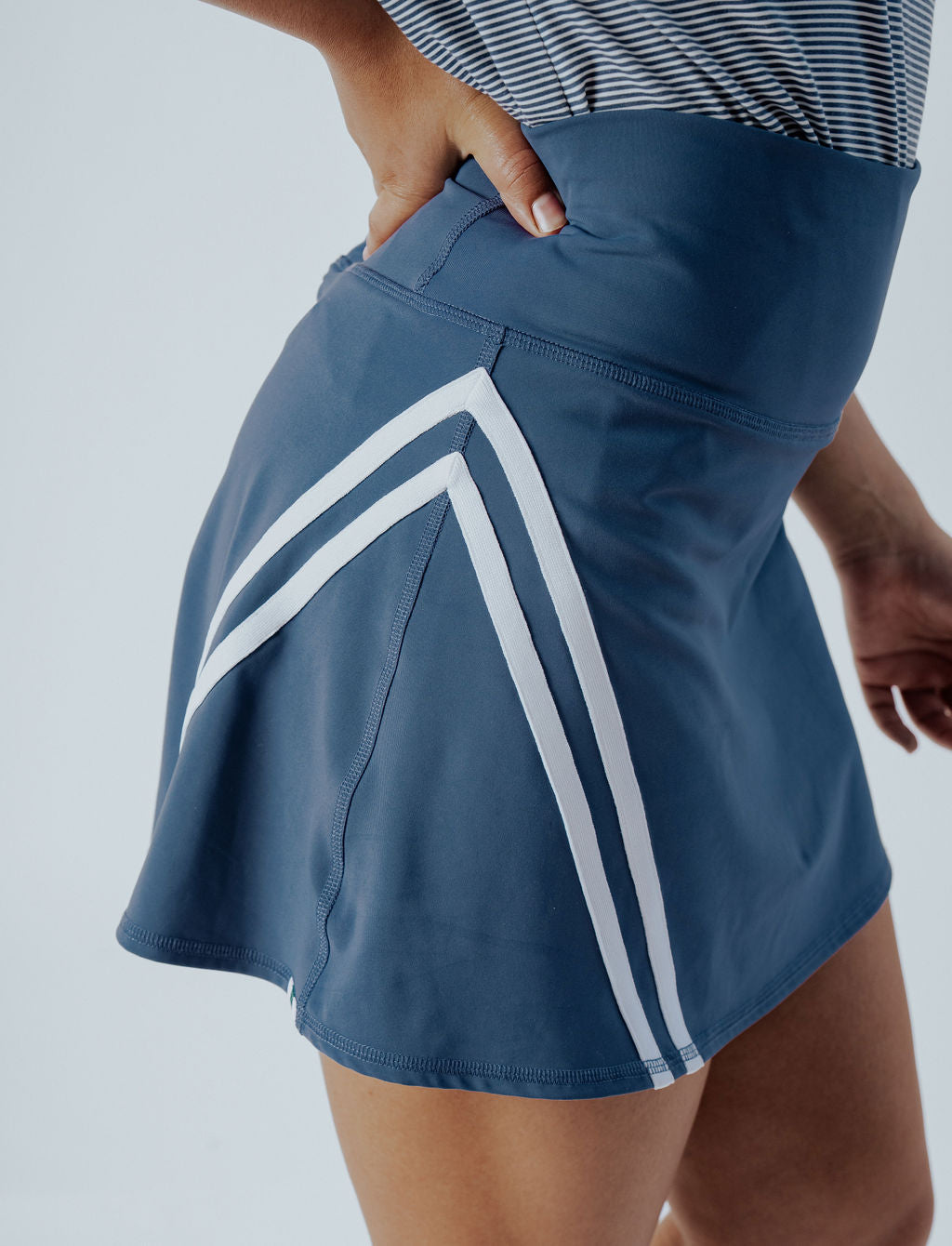 George Skirt - Indigo / White Stripes
