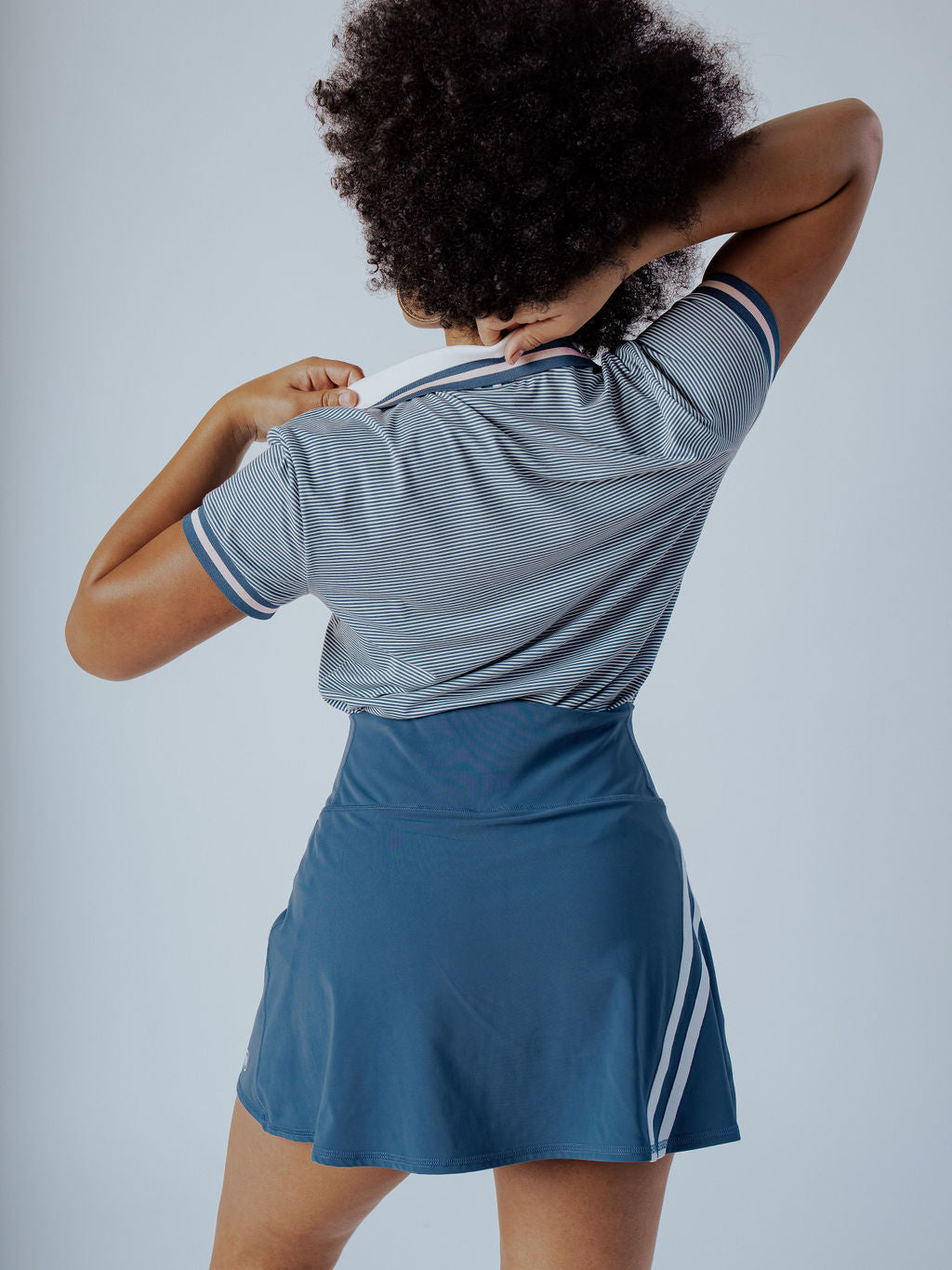 Club Angie Polo - Indigo Stripes