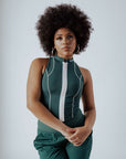 Louise Full Zip - Green Checkered