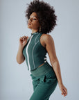 Louise Full Zip - Green Checkered