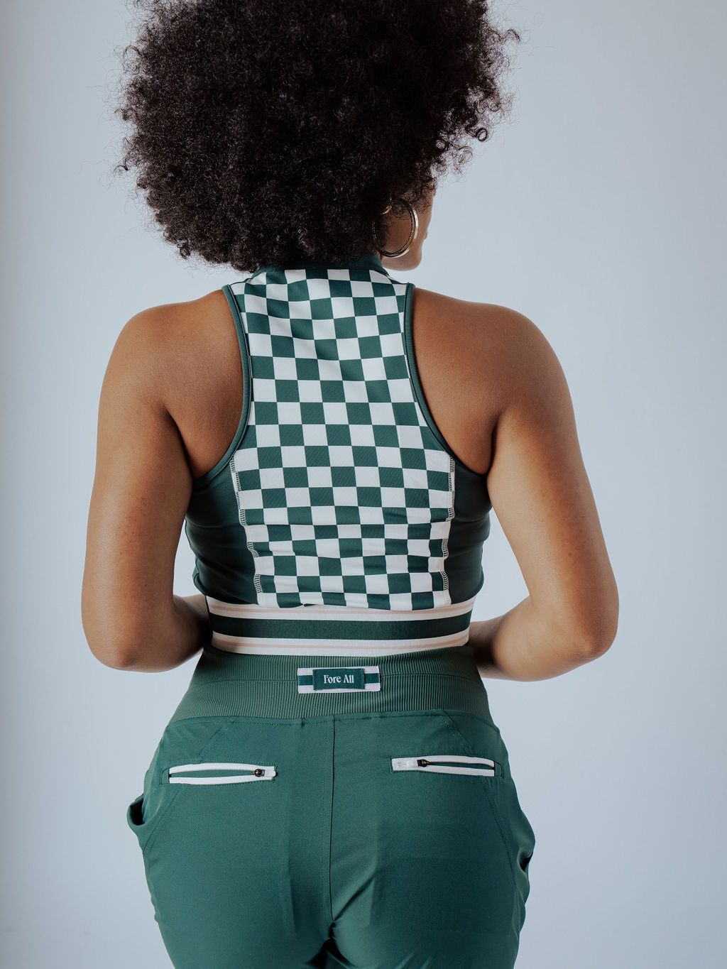 Louise Full Zip - Green Checkered