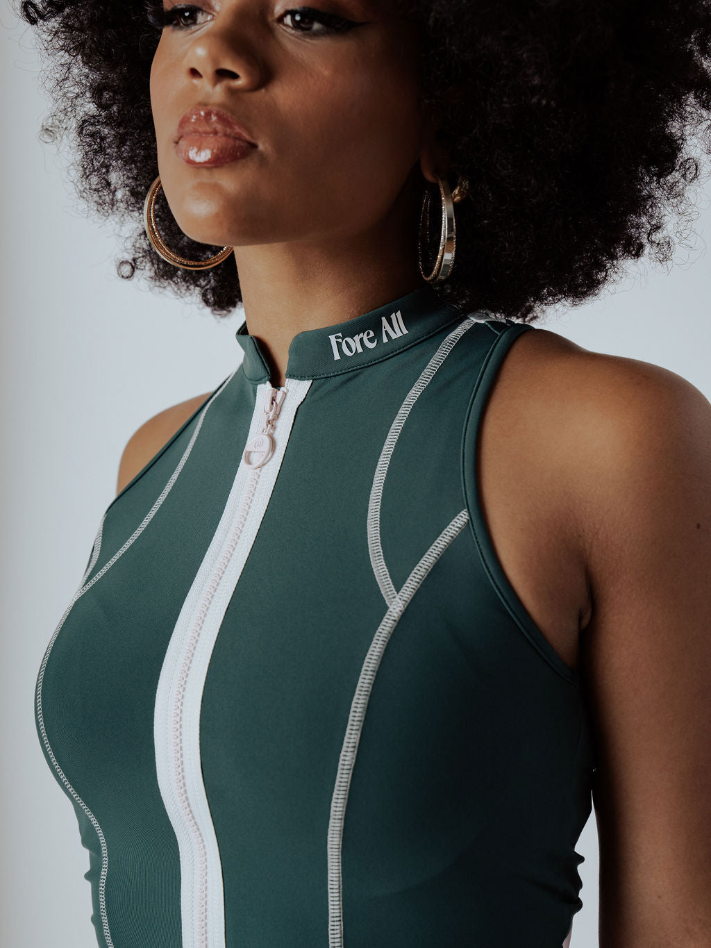 Louise Full Zip - Green Checkered