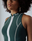 Louise Full Zip - Green Checkered