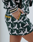 Flora Shorts - Green Flamingo