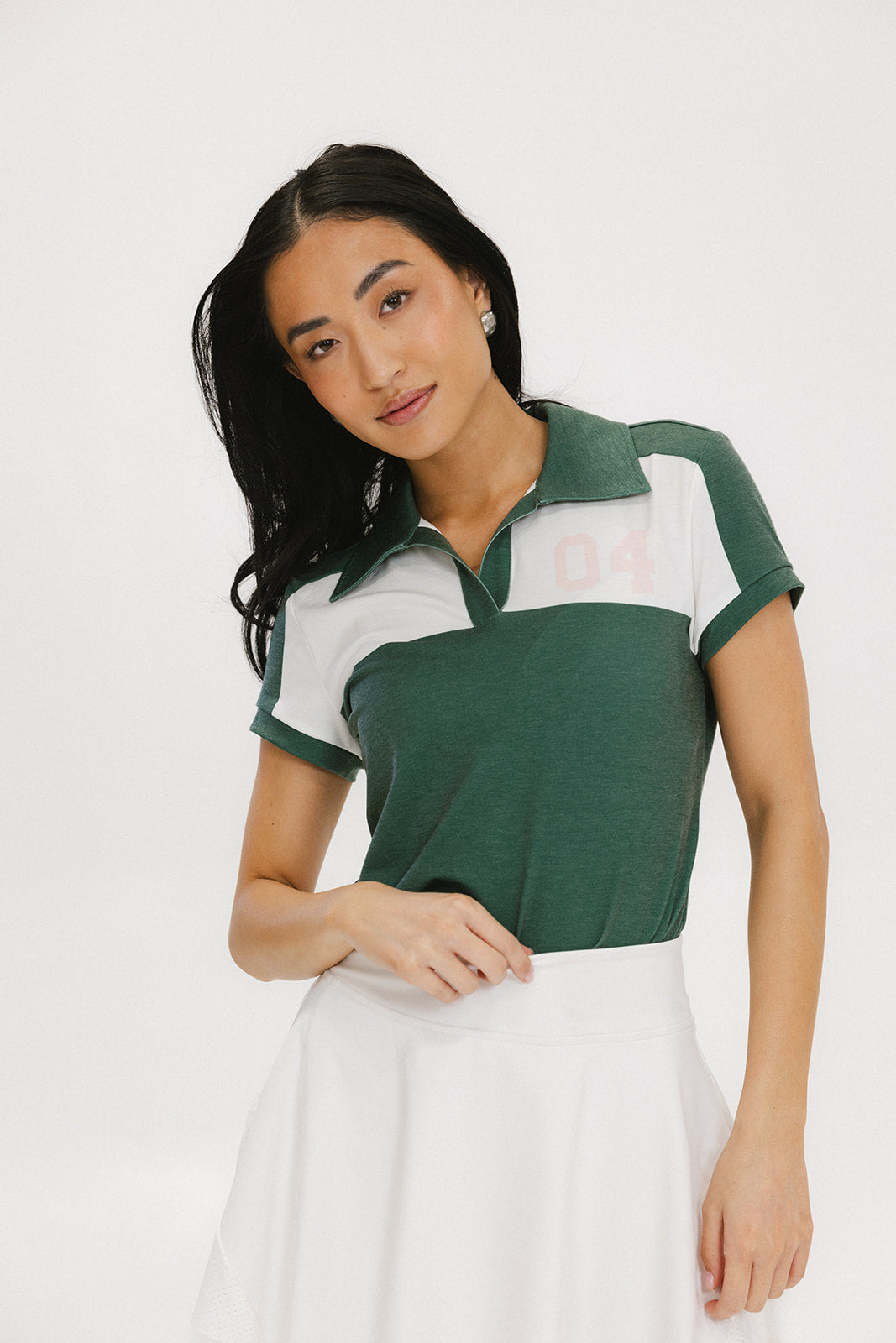 Angie Polo - Color Block Green