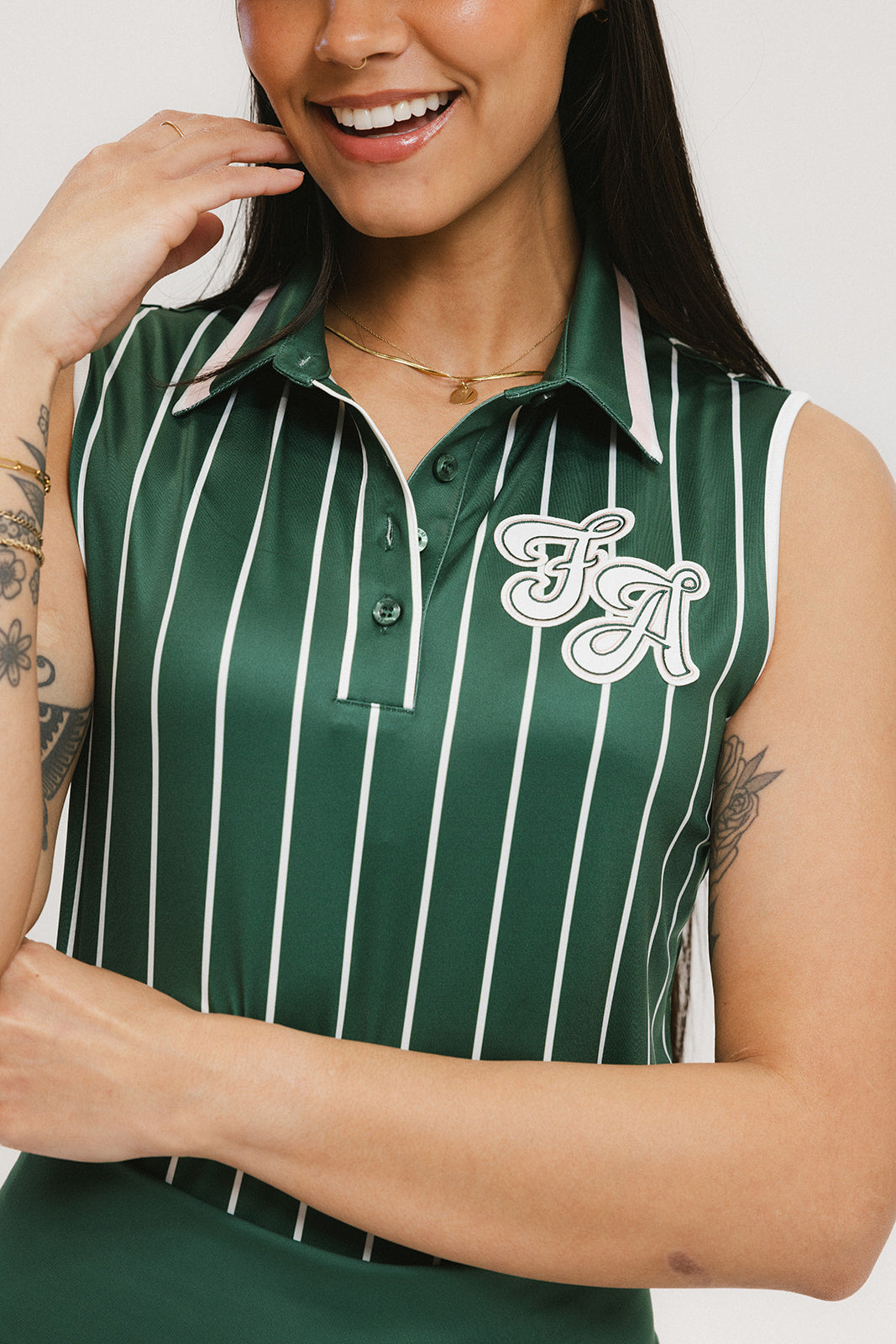 Moore Polo - Pinstripe Green