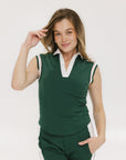 Charlotte Sleeveless Polo - Green