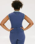 Charlotte Sleeveless Polo - Indigo