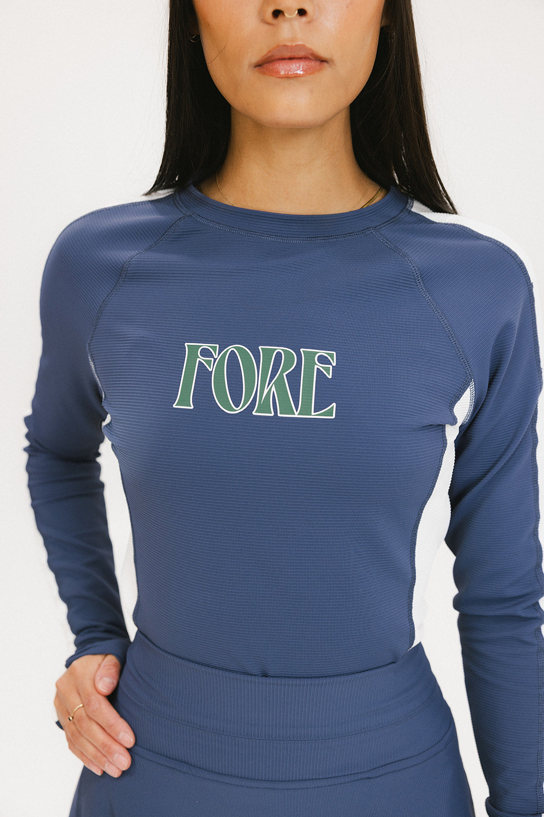 Jamie Long Sleeve - Indigo/White