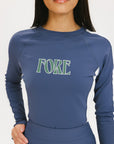 Jamie Long Sleeve - Indigo/White