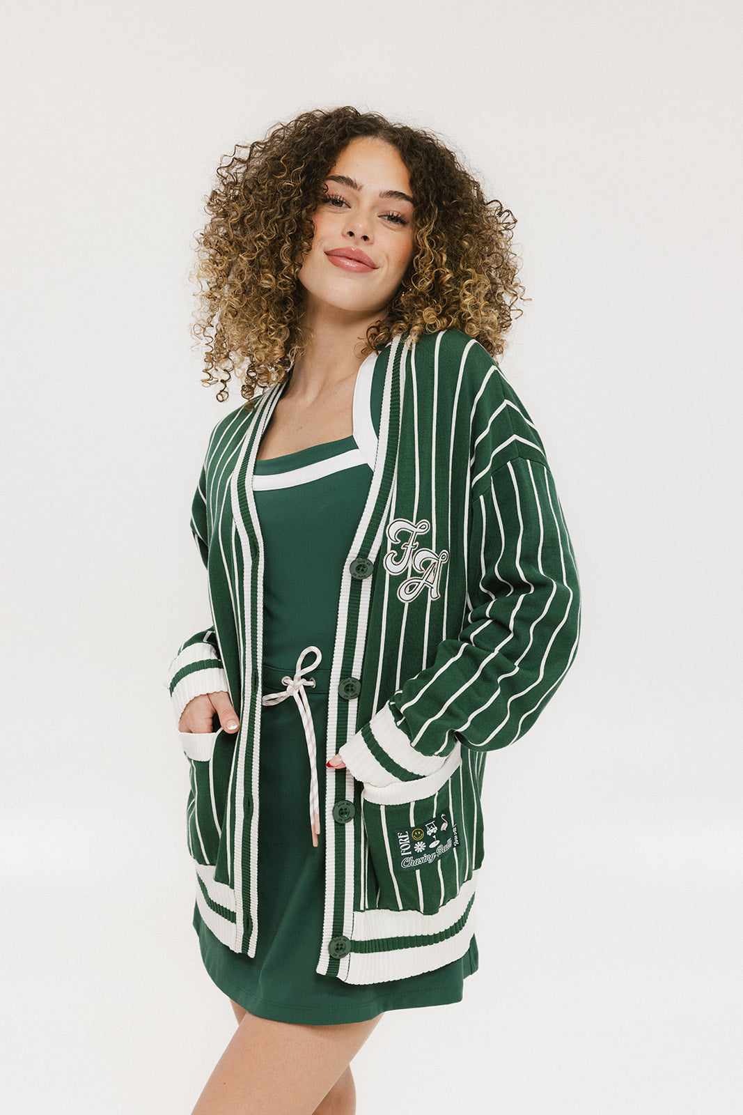 Dot Cardigan - Green