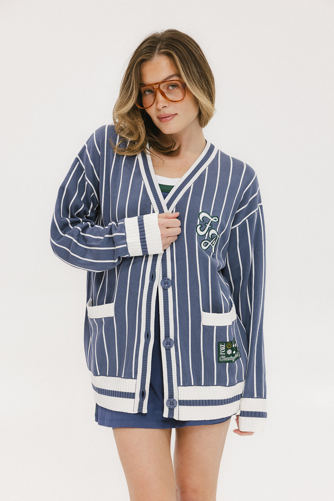 Dot Cardigan - Indigo