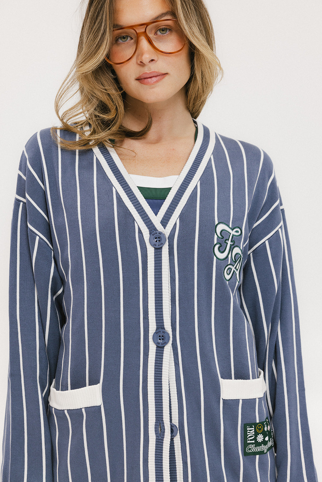 Dot Cardigan - Indigo