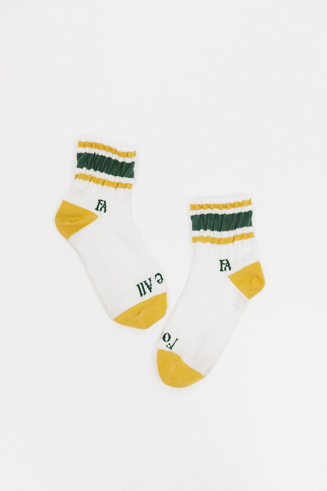 Retro Ankle Sock - Mustard/Green