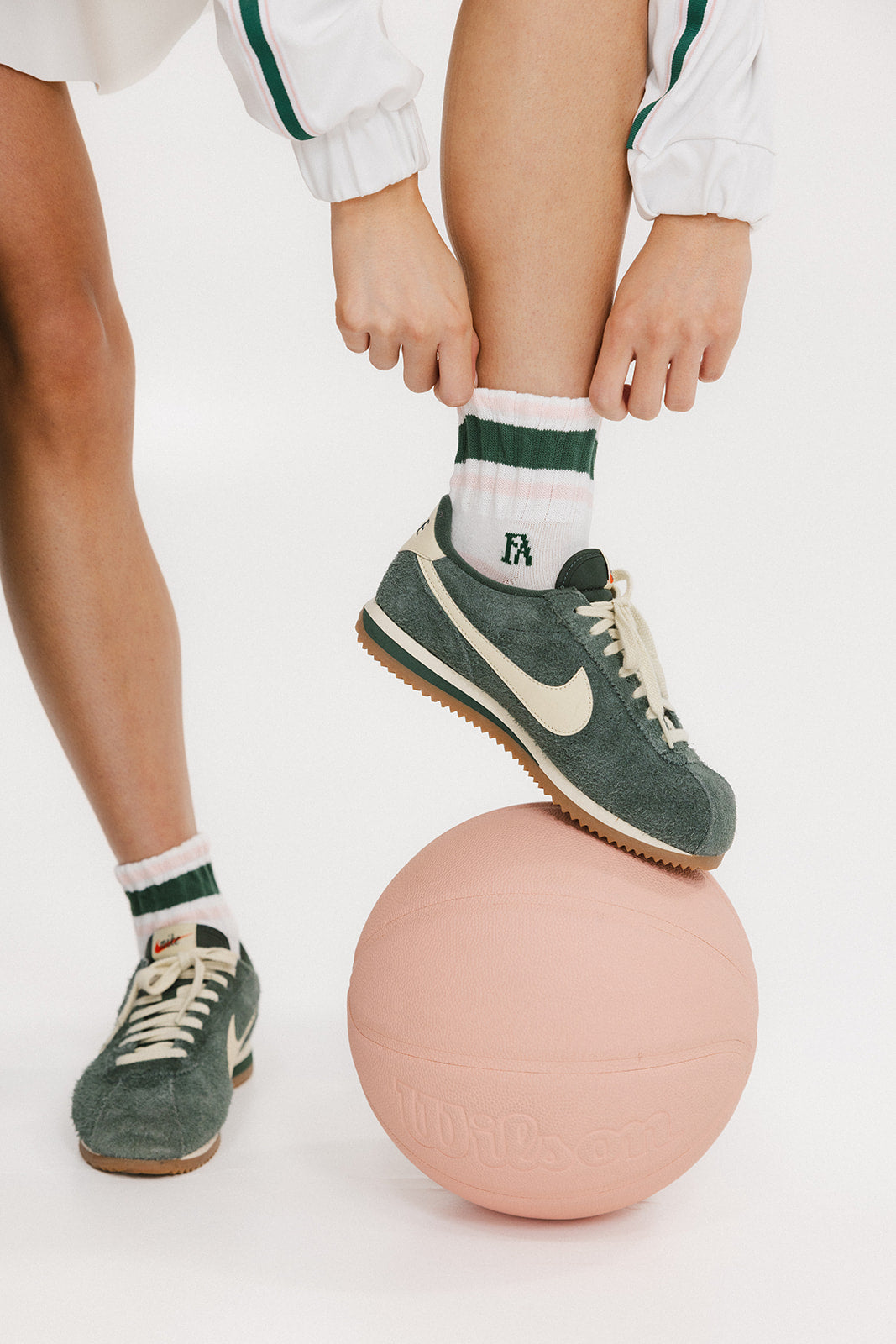 Retro Ankle Sock - Pink/Green