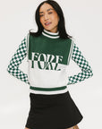 Fore Sleeveless Sweater - Green/White