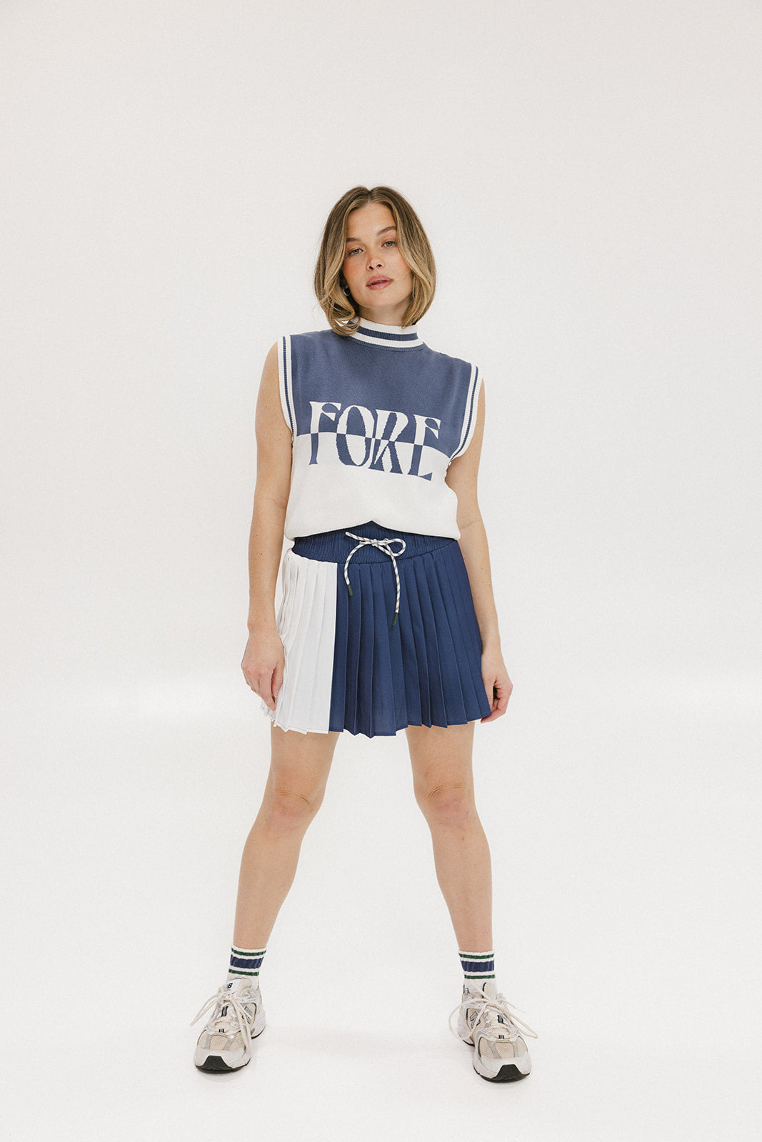 Fore Sleeveless Sweater - Indigo/White