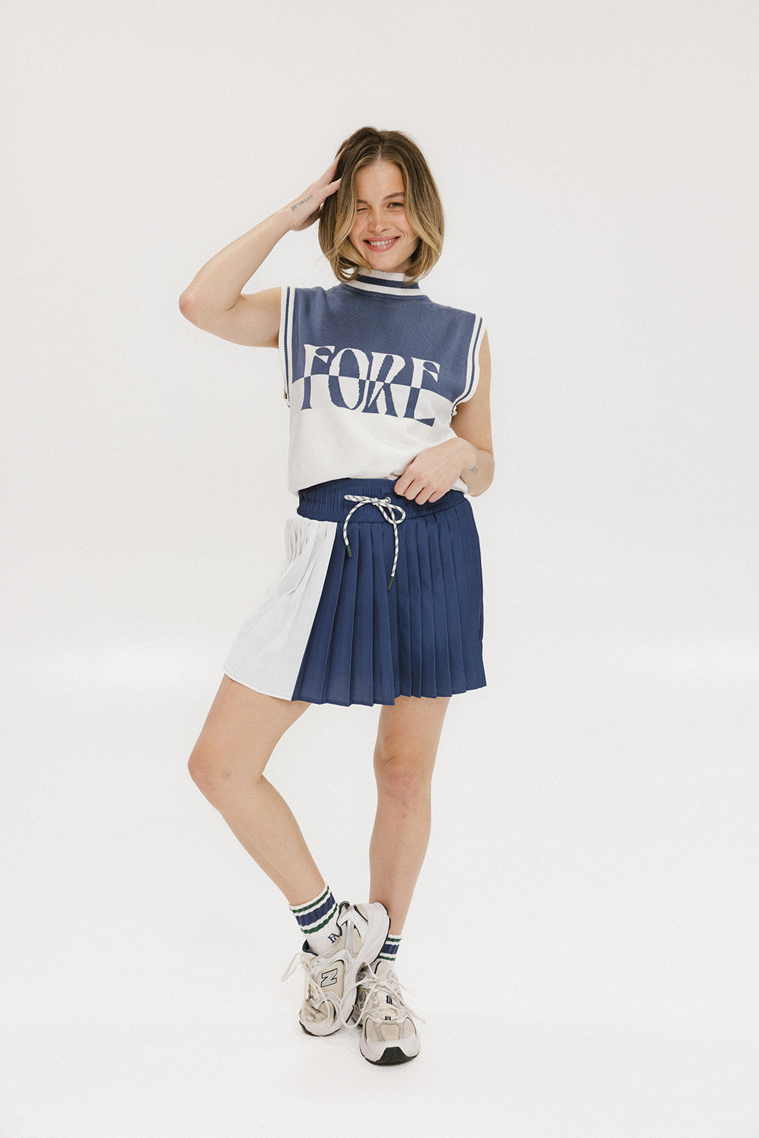 Fore Sleeveless Sweater - Indigo/White