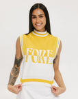 Fore Sleeveless Sweater - Mustard/White
