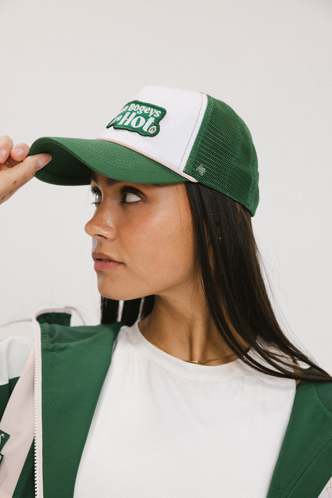 Double Bogey Trucker Hat - White/Green