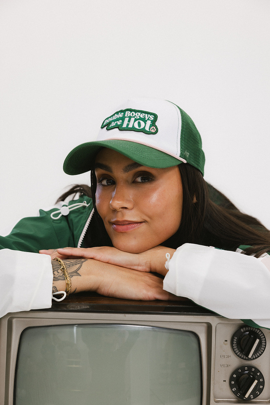 Double Bogey Trucker Hat - White/Green