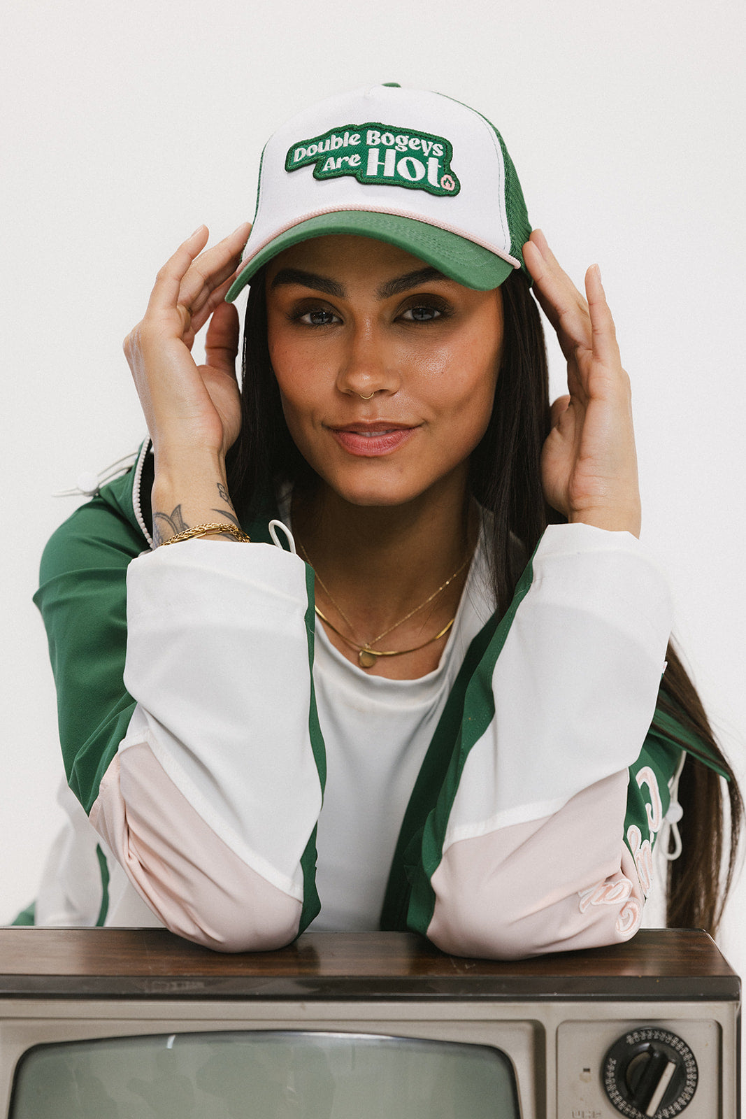 Double Bogey Trucker Hat - White/Green
