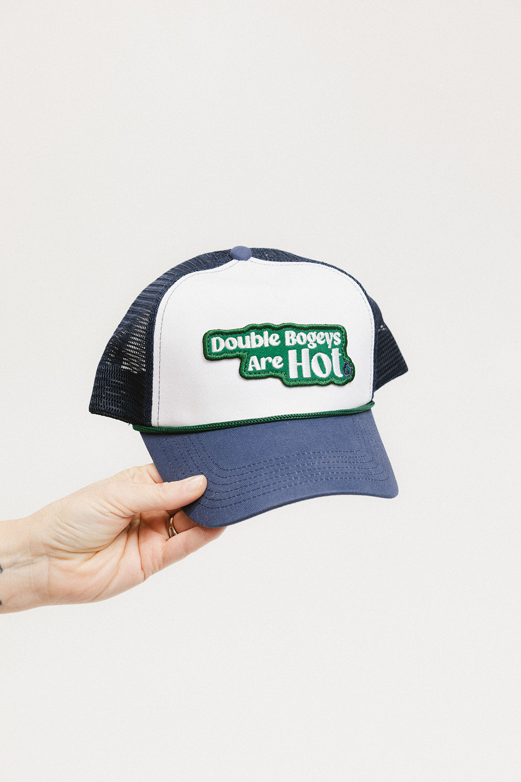 Double Bogey Trucker Hat - White/Indigo