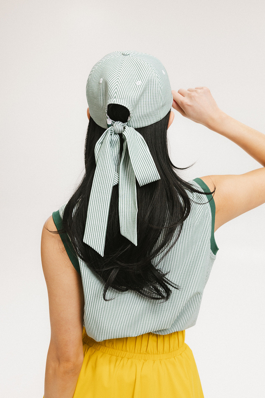 Bessie Hat - Green Seersucker