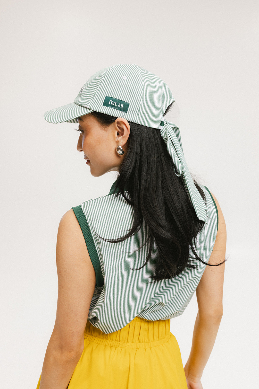 Bessie Hat - Green Seersucker