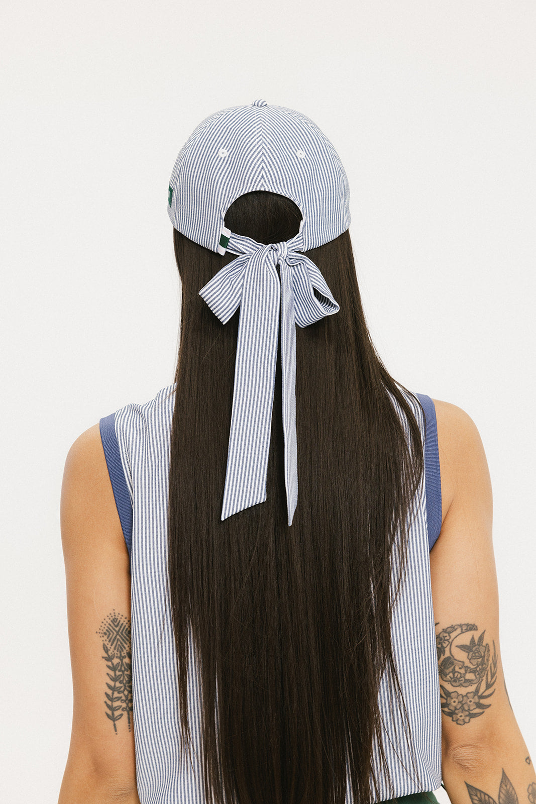 Bessie Hat - Indigo Seersucker