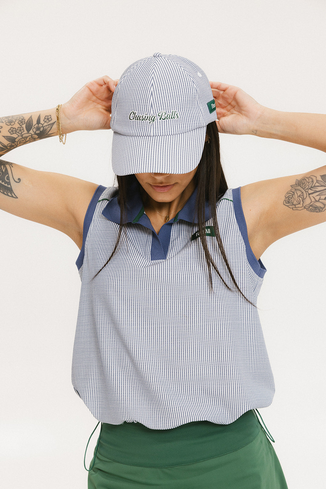 Bessie Hat - Indigo Seersucker
