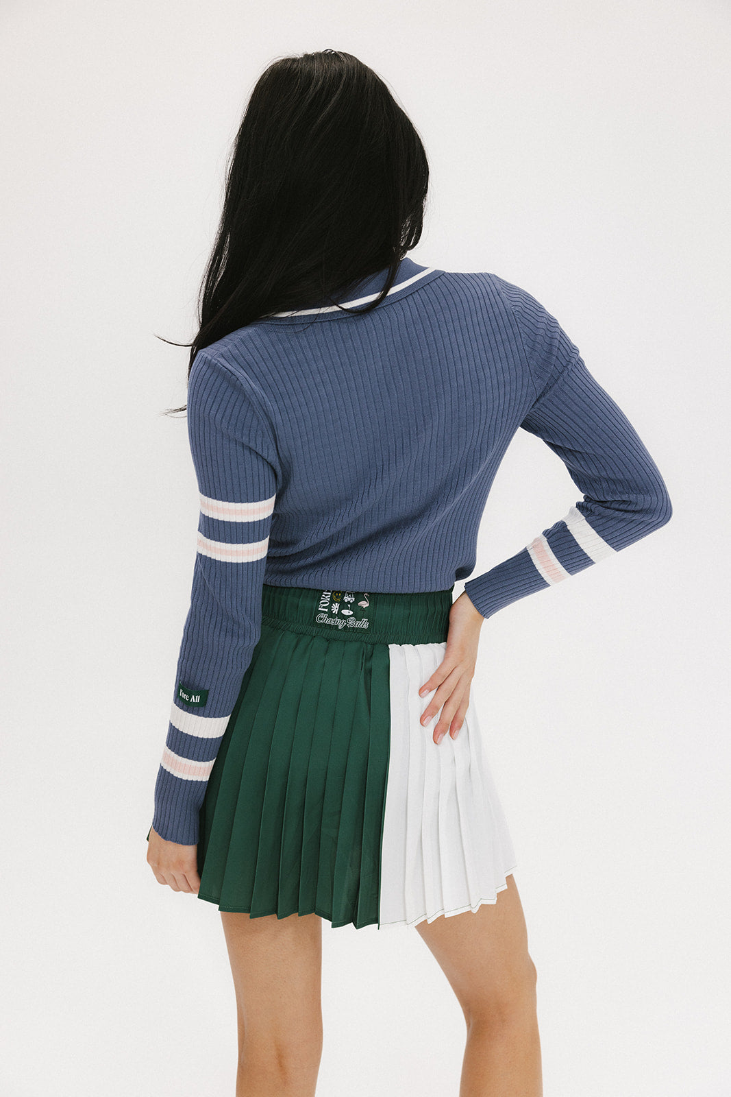 Alice Ribbed Keyhole Polo - Indigo