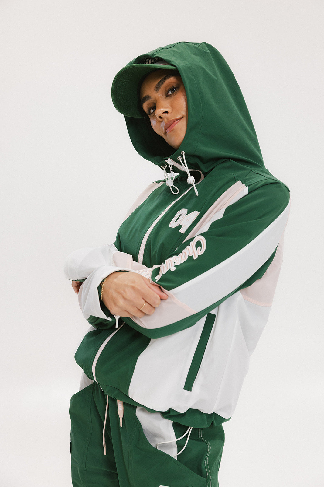 Caitlin Warm-Up Jacket - Green/Pink