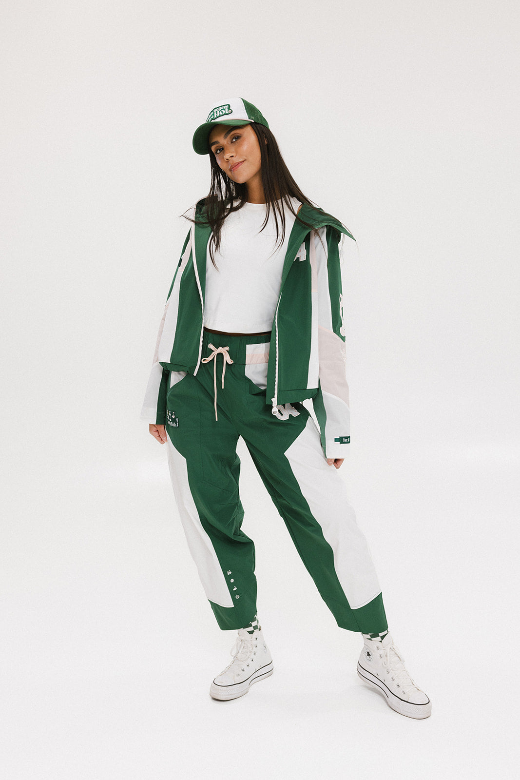 Caitlin Warm-Up Jacket - Green/Pink