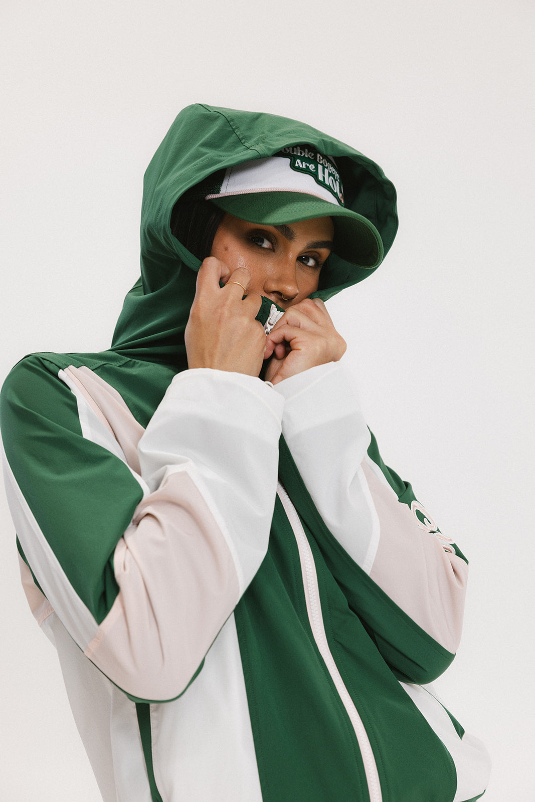 Caitlin Warm-Up Jacket - Green/Pink