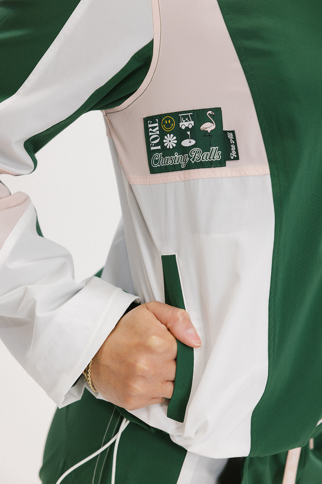 Caitlin Warm-Up Jacket - Green/Pink