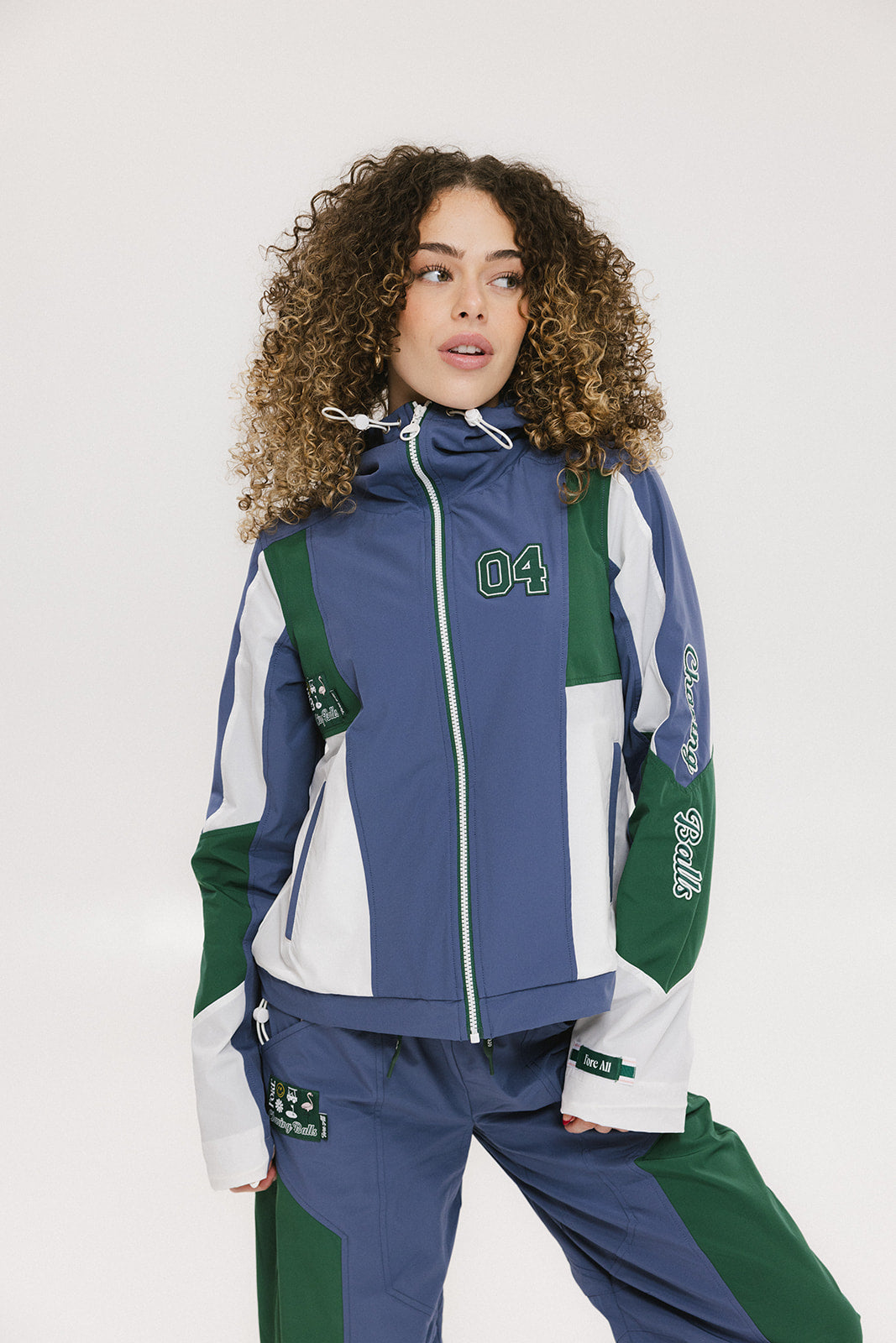 Caitlin Warm-Up Jacket - Indigo/Green