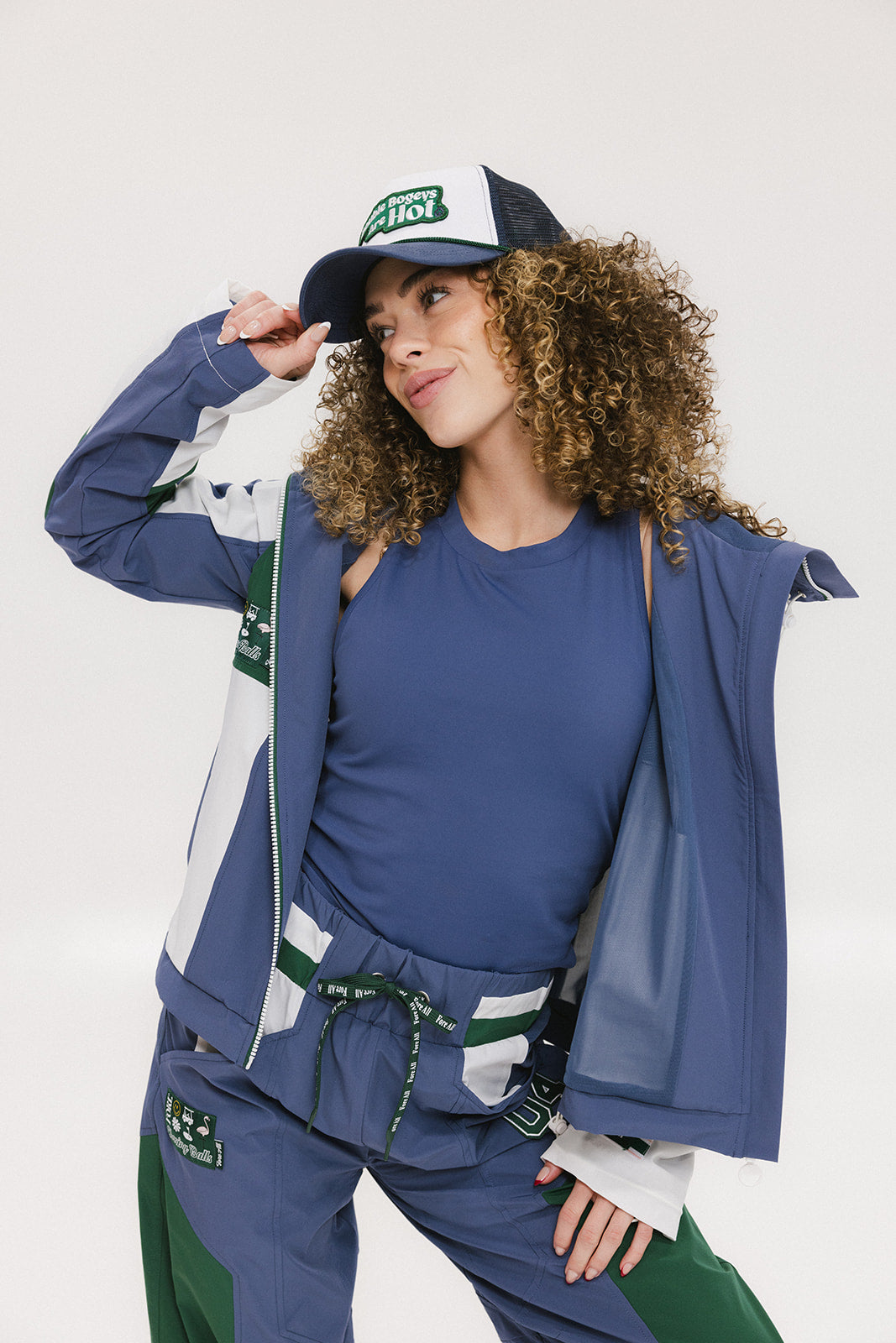 Caitlin Warm-Up Jacket - Indigo/Green
