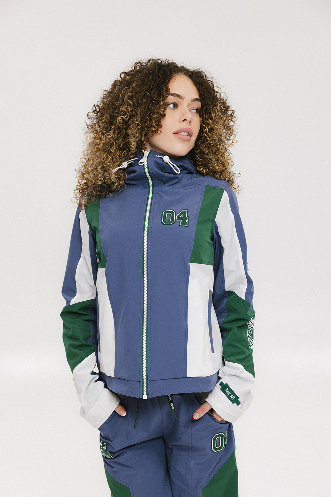 Caitlin Warm-Up Jacket - Indigo/Green