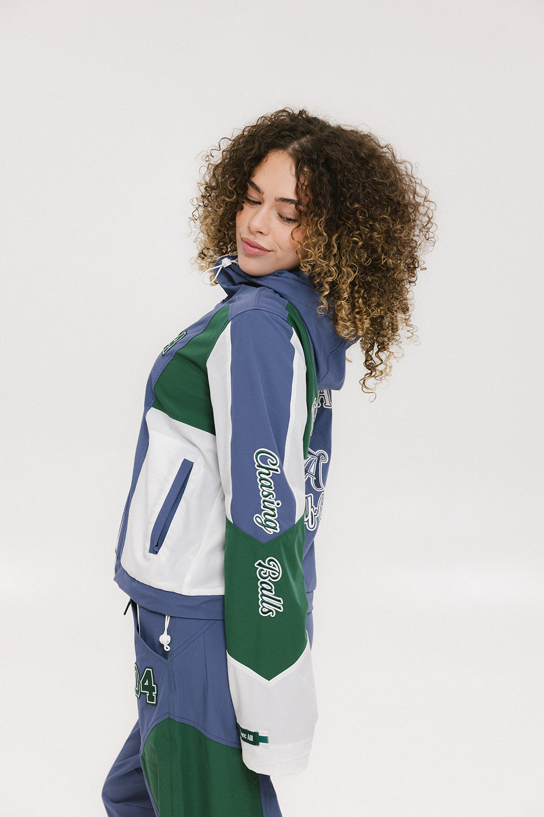 Caitlin Warm-Up Jacket - Indigo/Green