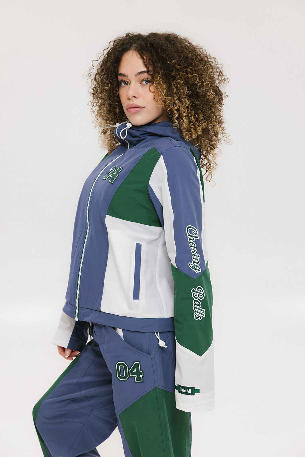 Caitlin Warm-Up Jacket - Indigo/Green